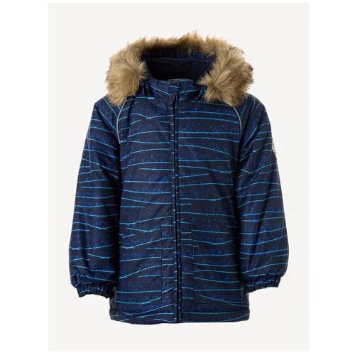 Куртка для малышей HUPPA VIRGO, тёмно-синий с принтом 12586, размер 80