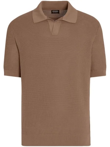 Zegna трикотажная рубашка поло, коричневый