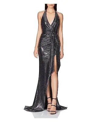 NOOKIE Женское серое длинное вечернее платье Hi-Lo без рукавов с завязками L
