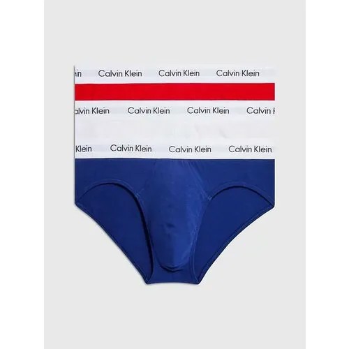 Комплект трусов брифы CALVIN KLEIN, средняя посадка, размер XL, мультиколор, 3 шт.