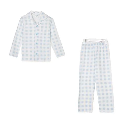 Пижама для девочек (джемпер, брюки), цвет белый/голубой, рост 98 см