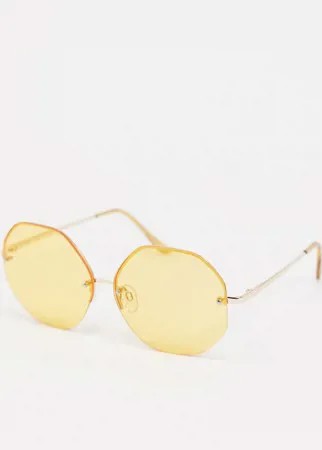Большие солнцезащитные очки в шестиугольной оправе AJ Morgan-Желтый