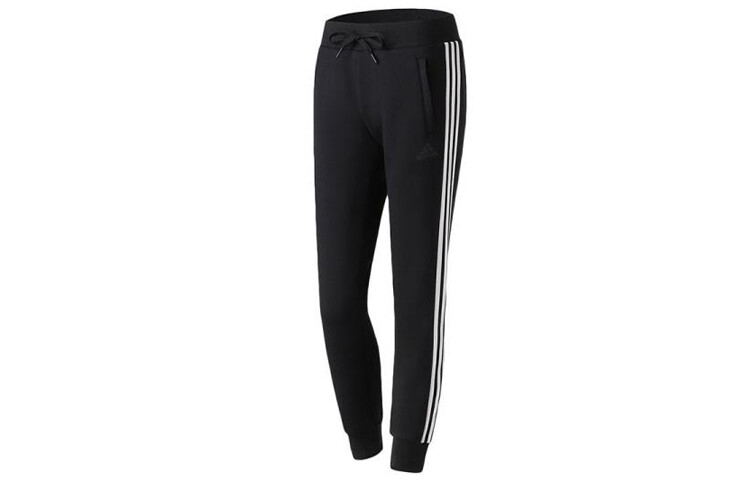 Трикотажные спортивные штаны женские черные/белые Adidas