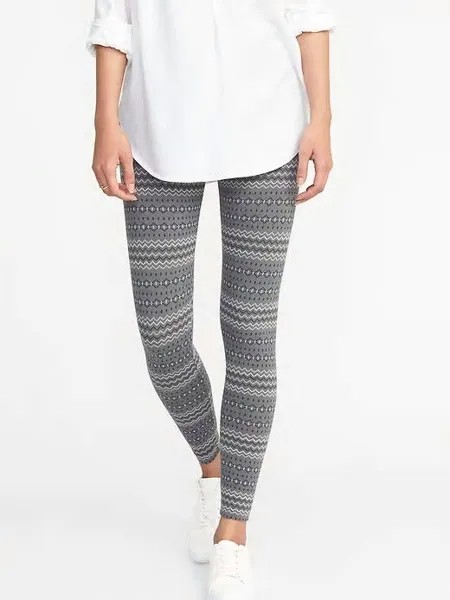 NWT Old Navy с рисунком, трикотажные леггинсы, брюки, черные, серые, Geo, НОВЫЕ женские XL