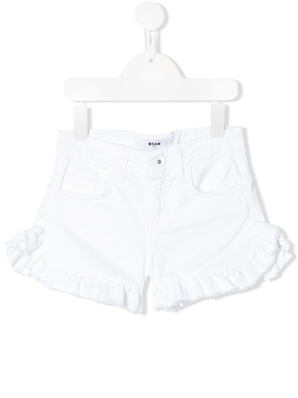 MSGM Kids джинсовые шорты с оборками