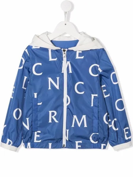 Moncler Enfant куртка с капюшоном и логотипом