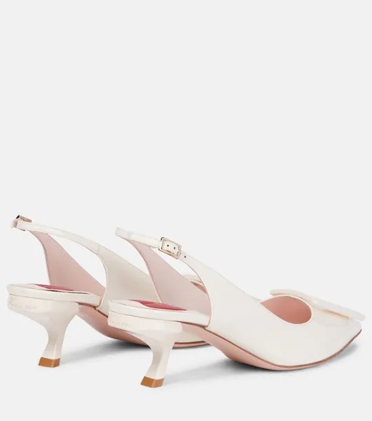 Кожаные туфли Virgule с пяткой на пятке Roger Vivier, белый