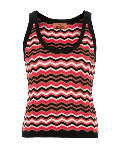 Топ без рукавов с шевронным узором Missoni, мультиколор