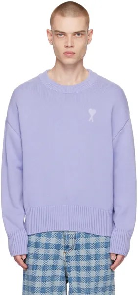 AMI Alexandre Mattiussi Эксклюзивный фиолетовый свитер Ami de C?ur SSENSE