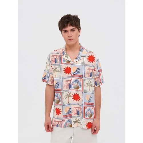 Рубашка UNITED COLORS OF BENETTON, размер XL, мультиколор