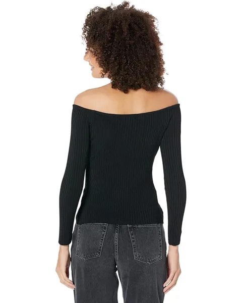 Свитер BCBGMAXAZRIA Off-the-Shoulder Sweater, черный
