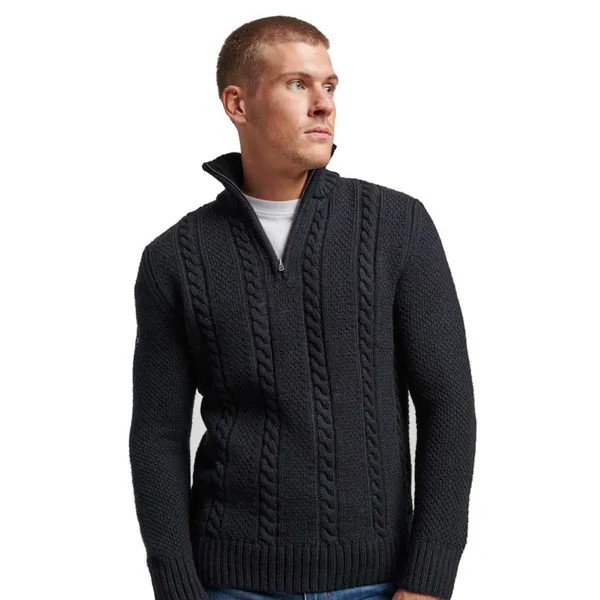 Свитер Superdry Vintage Jacob Henley Half Zip, синий