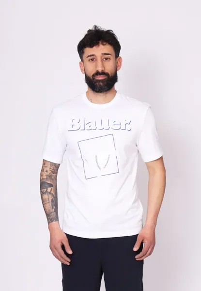Футболка с принтом Scublau Blauer, кремовый