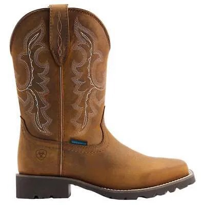 Женские коричневые повседневные ботинки Ariat Unbridled Rancher H2o Square Toe Cowboy 1004443