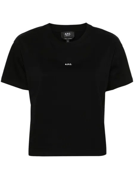 A.P.C. укороченная футболка с логотипом, черный