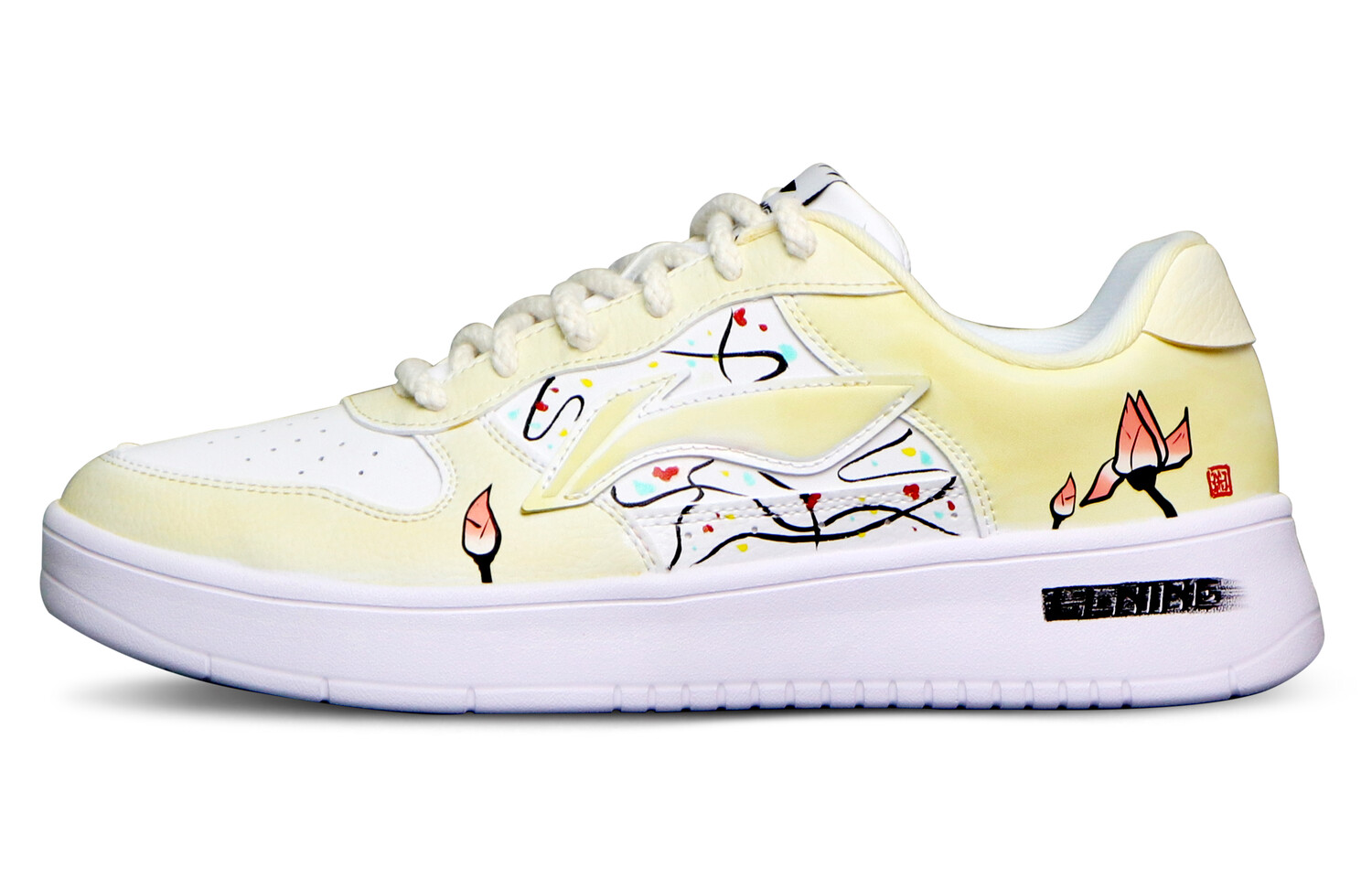 Кроссовки LINING Sports Life Collection Skateboarding Shoes Women's Low-top White/Yellow, белый