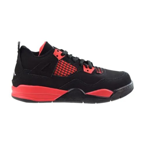 Детские туфли Jordan 4 Retro (PS) Red Thunder черно-красные BQ7669-016