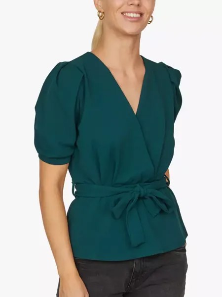 Топ Sisters Point Nasa Short Sleeve Wrap, цвет pine