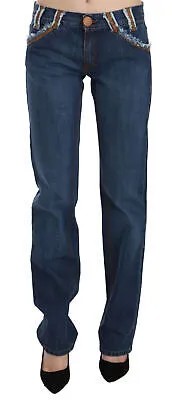 Джинсы VERSACE, 100% хлопок, синие джинсовые брюки прямого кроя с заниженной талией W26 Рекомендуемая розничная цена 500 долларов США