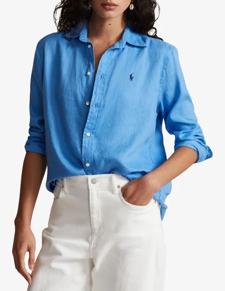 Льняная рубашка Ralph Lauren, светло-синий