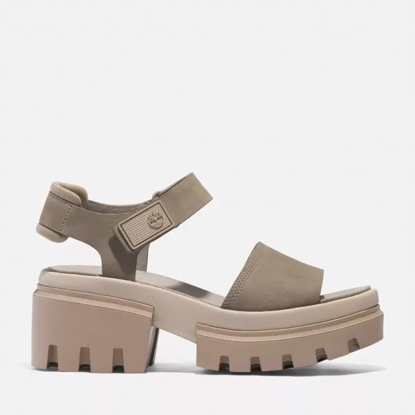 Женские сандалии Everleigh с ремешком на щиколотке Timberland, цвет Light Taupe Nubuck