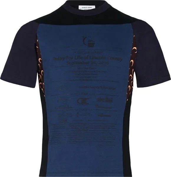 Футболка Marine Serre Moon-Panel Graphic T-Shirt 'Blue', синий