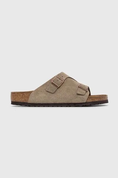 Замшевые шлепанцы Zürich Birkenstock, серый