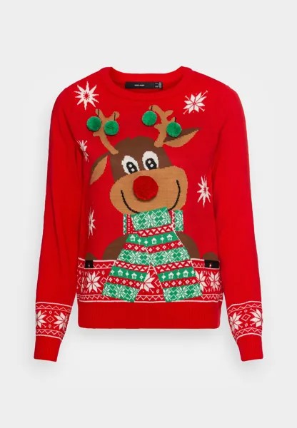 Джемпер Vero Moda Vmnewfrostydeer O Neck Xmas, китайский красный