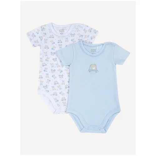 Боди Chicco, комплект из 2 шт., размер 80, голубой