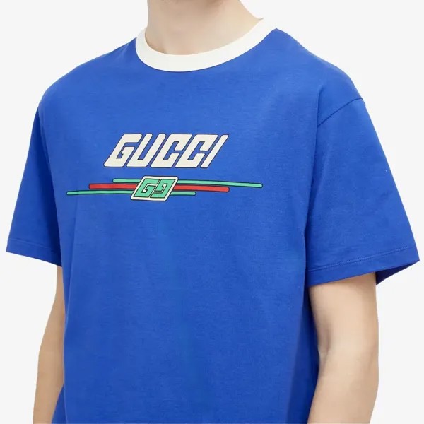 Gucci Футболка с графическим логотипом, синий