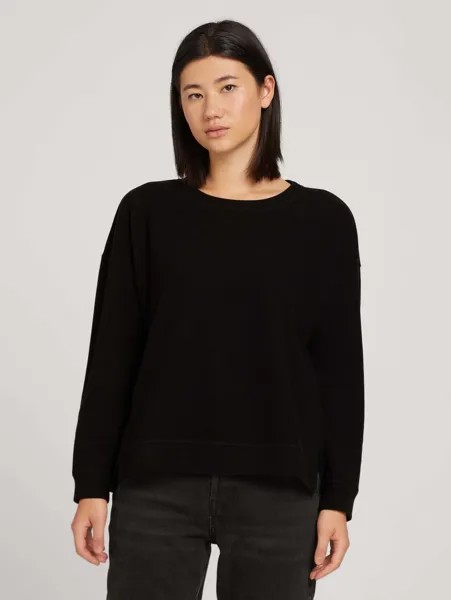 Свитшот женский TOM TAILOR 1028837 черный XS
