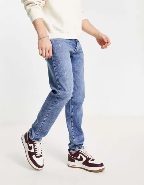 Спортивные джинсы узкого кроя Abercrombie & Fitch средней степени стирки