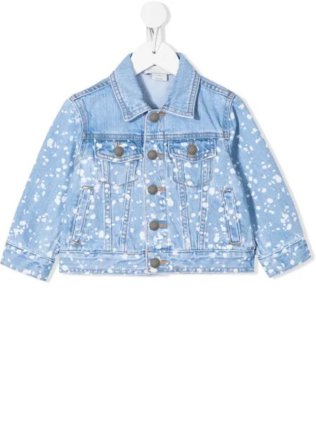 Stella McCartney Kids джинсовая куртка с эффектом разбрызганной краски