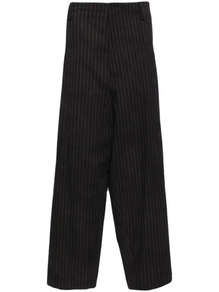 Yohji Yamamoto брюки в полоску, серый