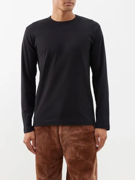 Футболка forever из хлопкового джерси с длинными рукавами Comme Des Garçons, черный