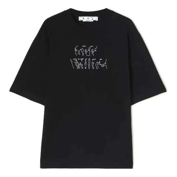 Футболка Men's OFF-WHITE SS22 Arrow Pattern Printing Round Neck Pullover Short Sleeve Loose Fit Black T-Shirt, черный