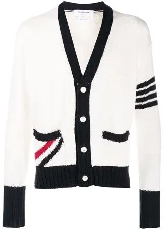 Thom Browne кардиган с полосками RWB и 4-Bar