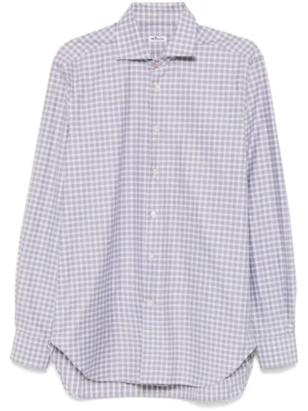Kiton клетчатая рубашка, серый