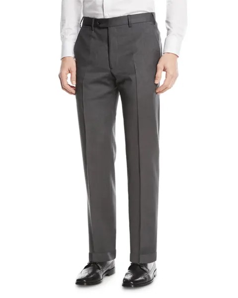 Базовые шерстяные брюки без каблука Emporio Armani, цвет Gray
