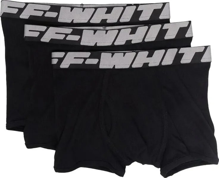 Боксеры Off-White Logo Waistband Boxers (3 Pack) 'Melange Grey', серый