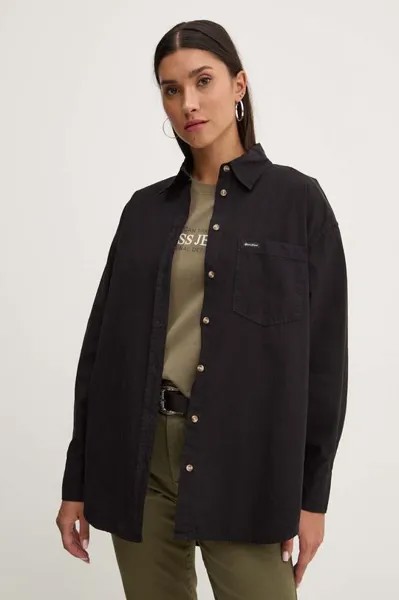 Хлопковая рубашка Guess Jeans, черный