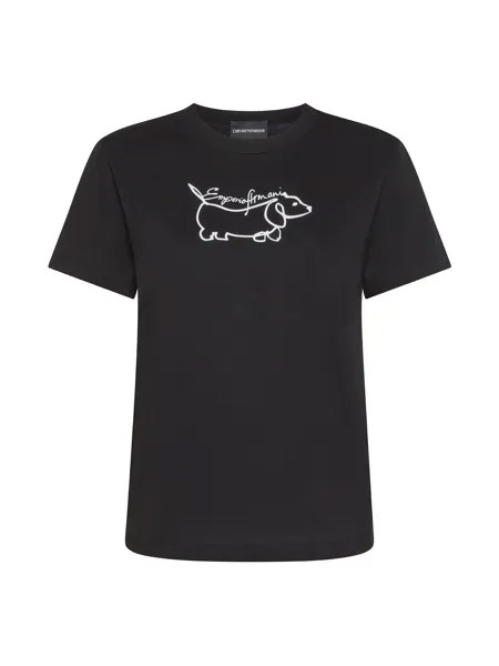 Emporio Armani хлопковая футболка с логотипом, черный