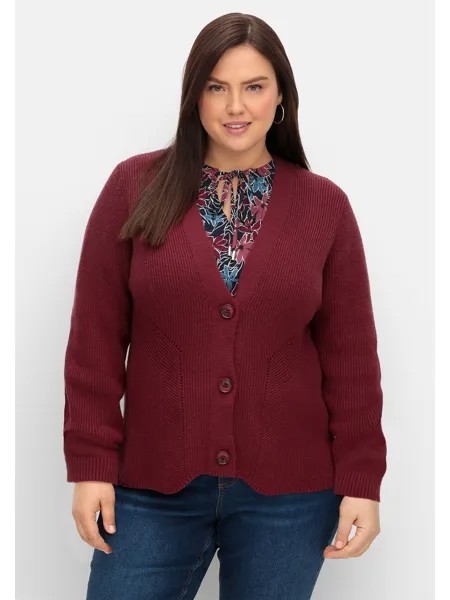 Кардиган sheego Strickjacke, цвет weinrot
