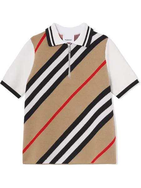 Burberry Kids рубашка поло в полоску Icon Stripe