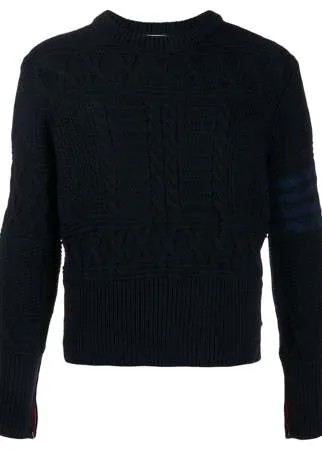 Thom Browne фактурный джемпер с полосками 4-Bar