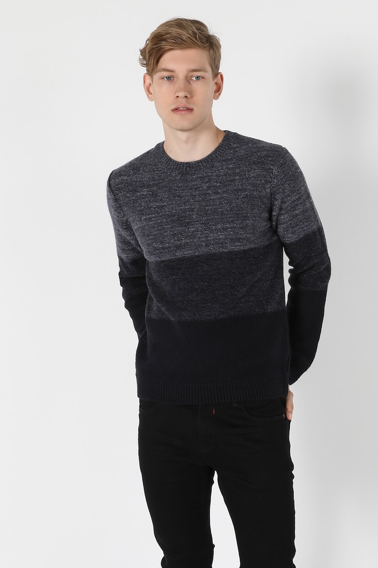 Шерстяной свитер в стиле колор-блок Colin'S, серый