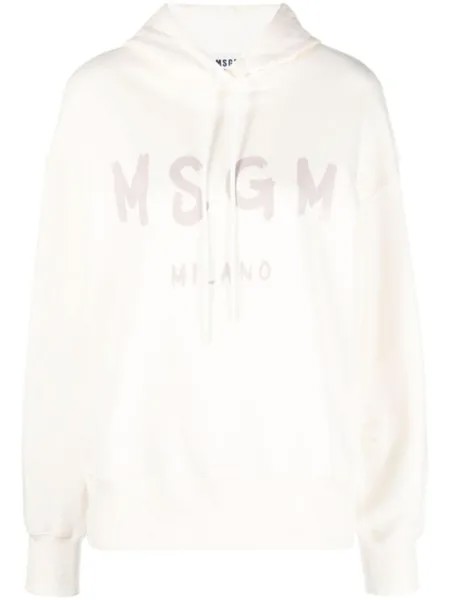 MSGM худи с логотипом, нейтральный цвет