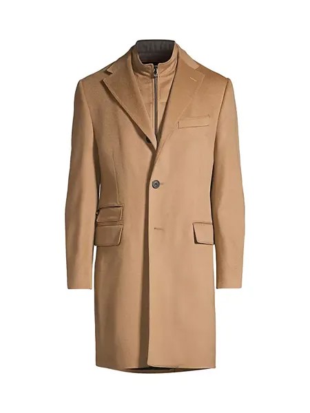Верхнее пальто Camel ID из шерсти и ангоры Corneliani, цвет camel