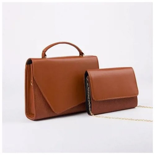 Комплект сумок  мессенджер Сима-ленд, коричневый