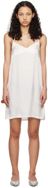 Белое мини-платье с v-образным вырезом Dries Van Noten